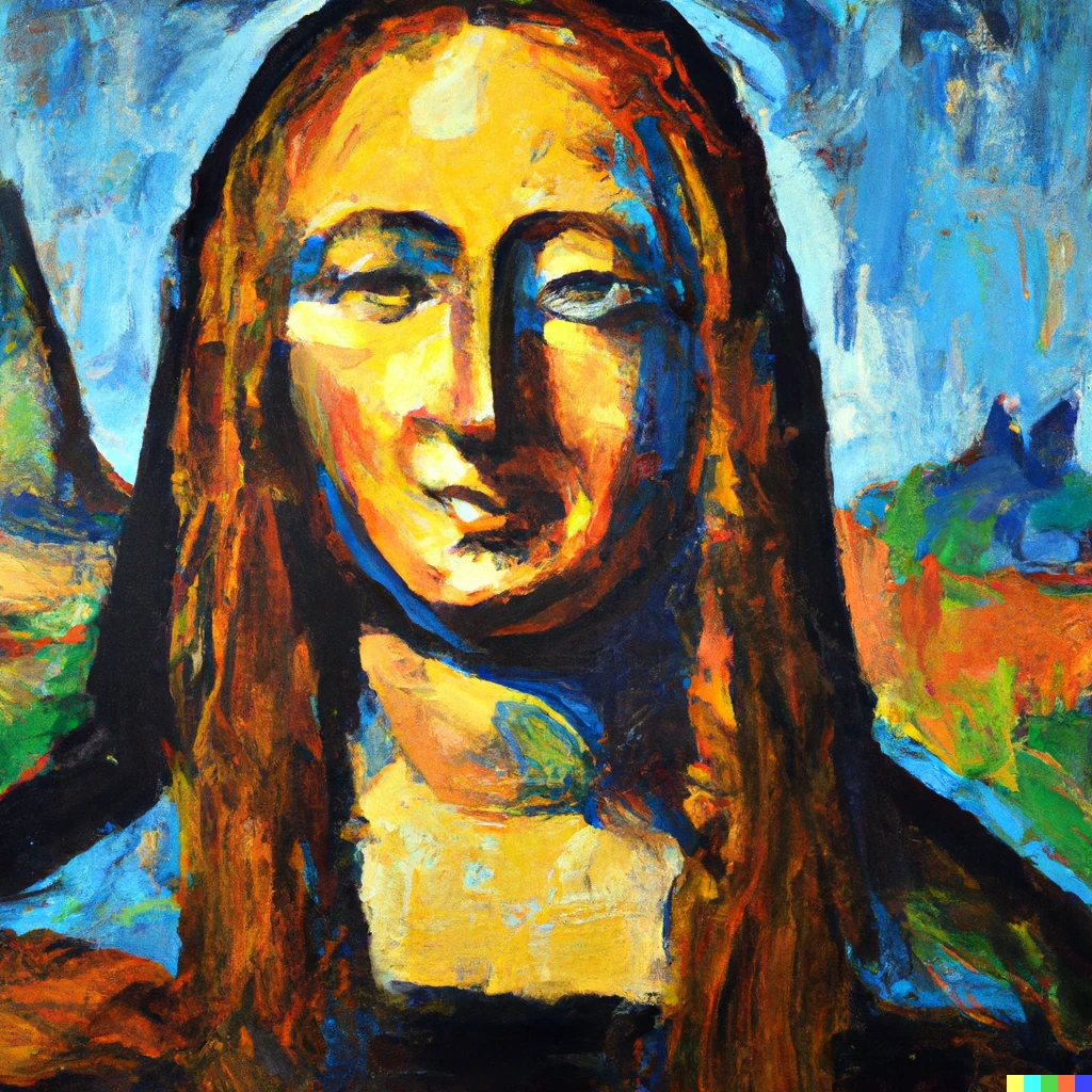 Prompt: Abstract oil painting of Mona Lisa 