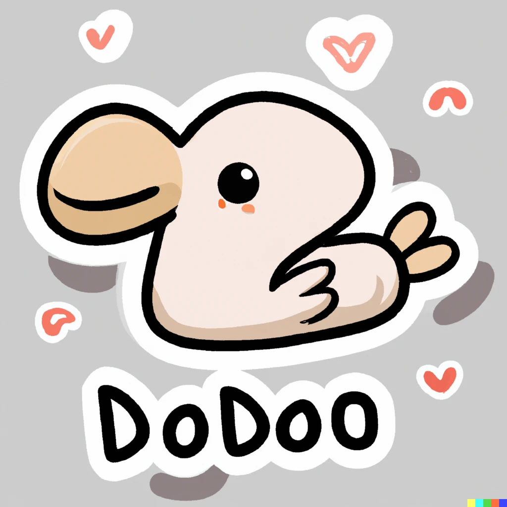 Prompt: kawaii dodo sticker illustration
