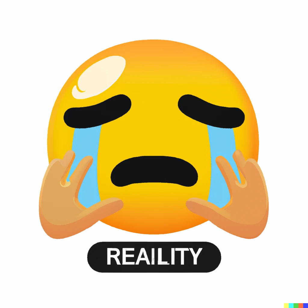 Prompt: "An emoji portraying the feeling when you found you were banned from the reality"