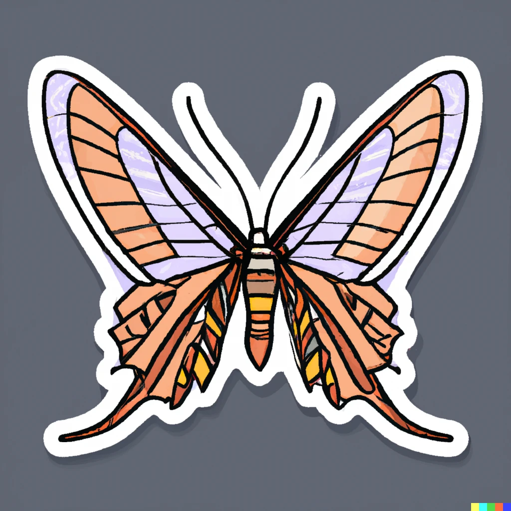 Prompt: dragon butterfly hybrid chimera, sticker illustration