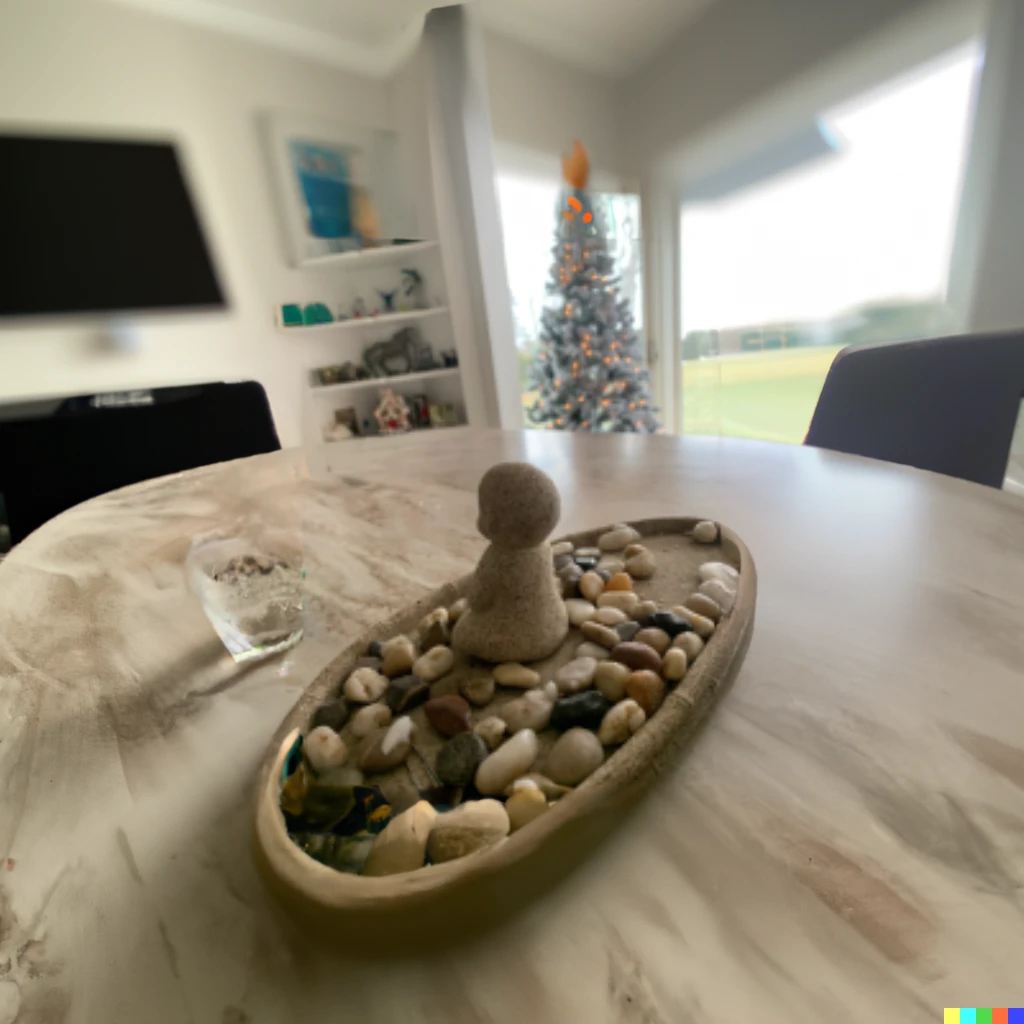 Prompt: Photograph of a kitchen table, photo taken with iPhone XR