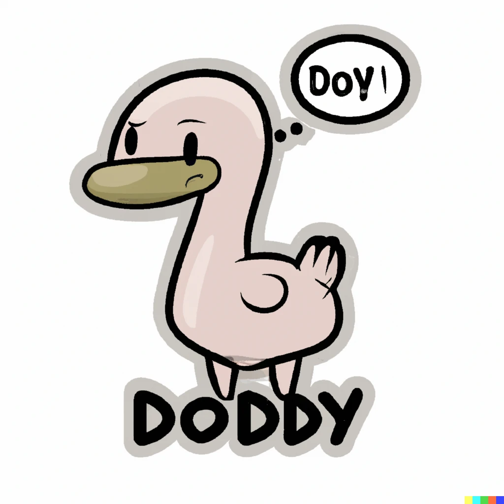 Prompt: shy dodo sticker illustration