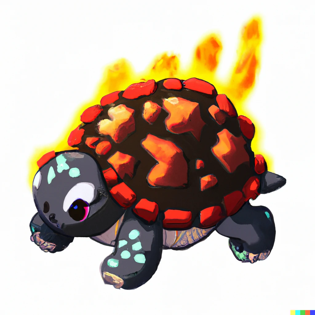 Prompt: A lava turtle Pokemon