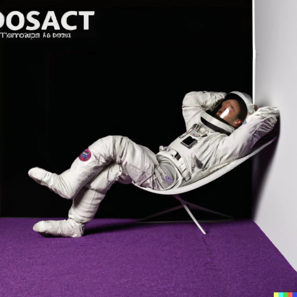Prompt: An astronaut lounging with one hand behind his head