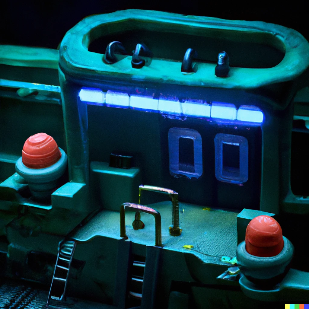 Prompt: claymation art of a cyberpunk underwater subway, extremely detailed, led lightning