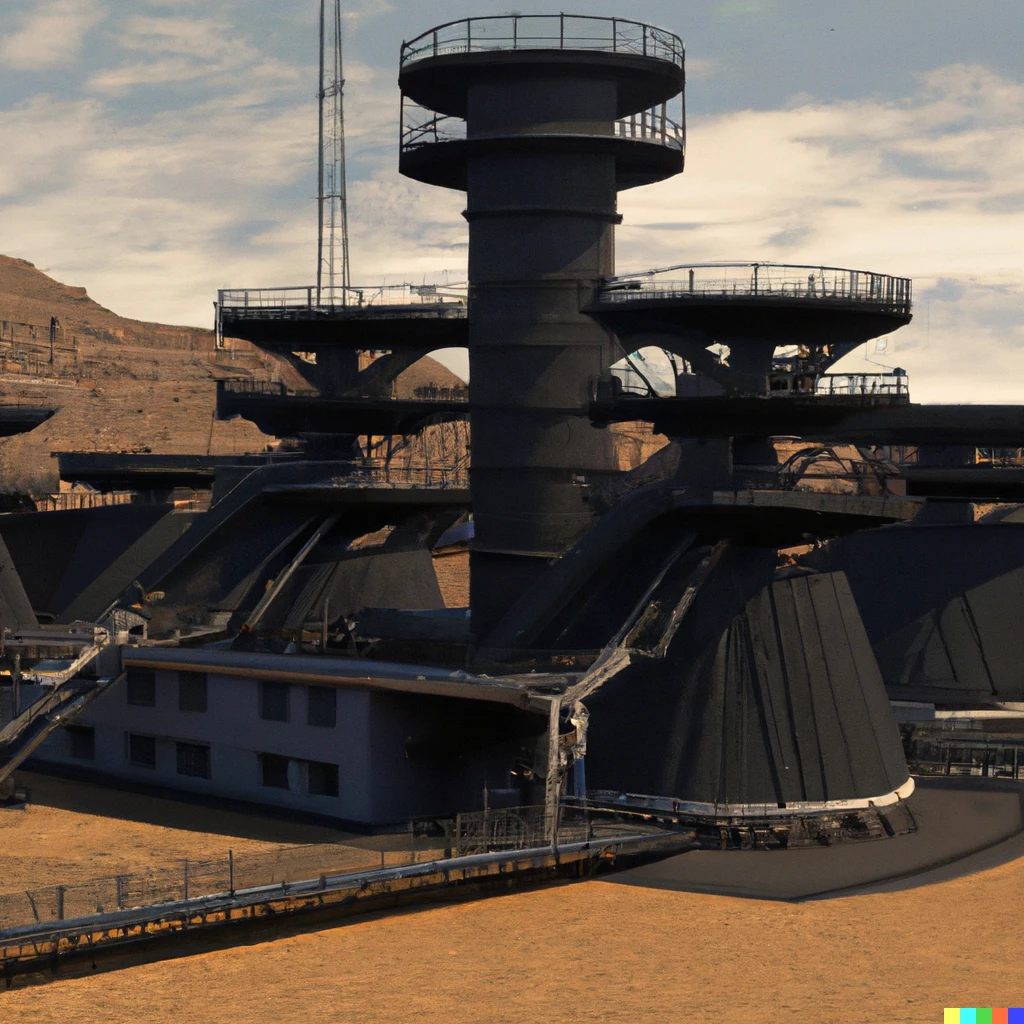 Prompt: Black Mesa Research Facility, 3d render, Detailed