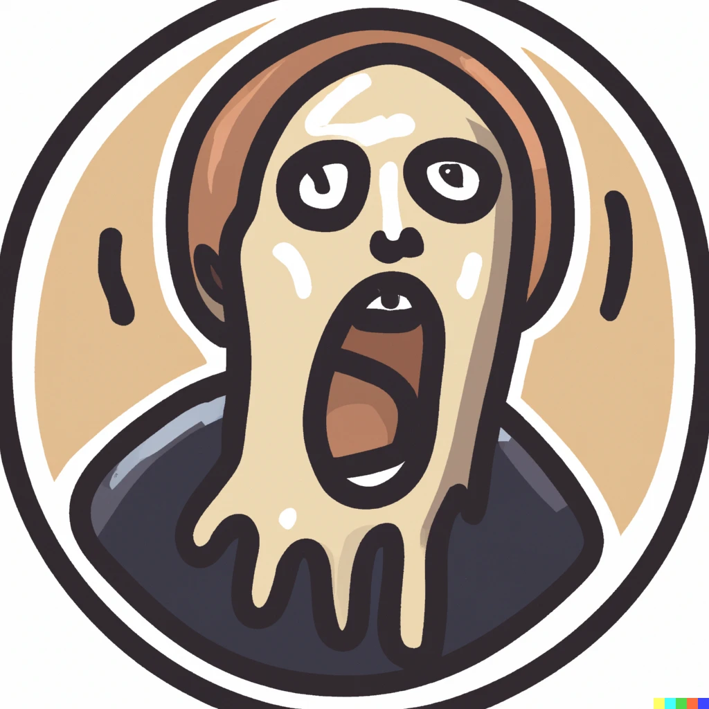 Prompt: The Scream by Edvard Munch as a sticker illustration