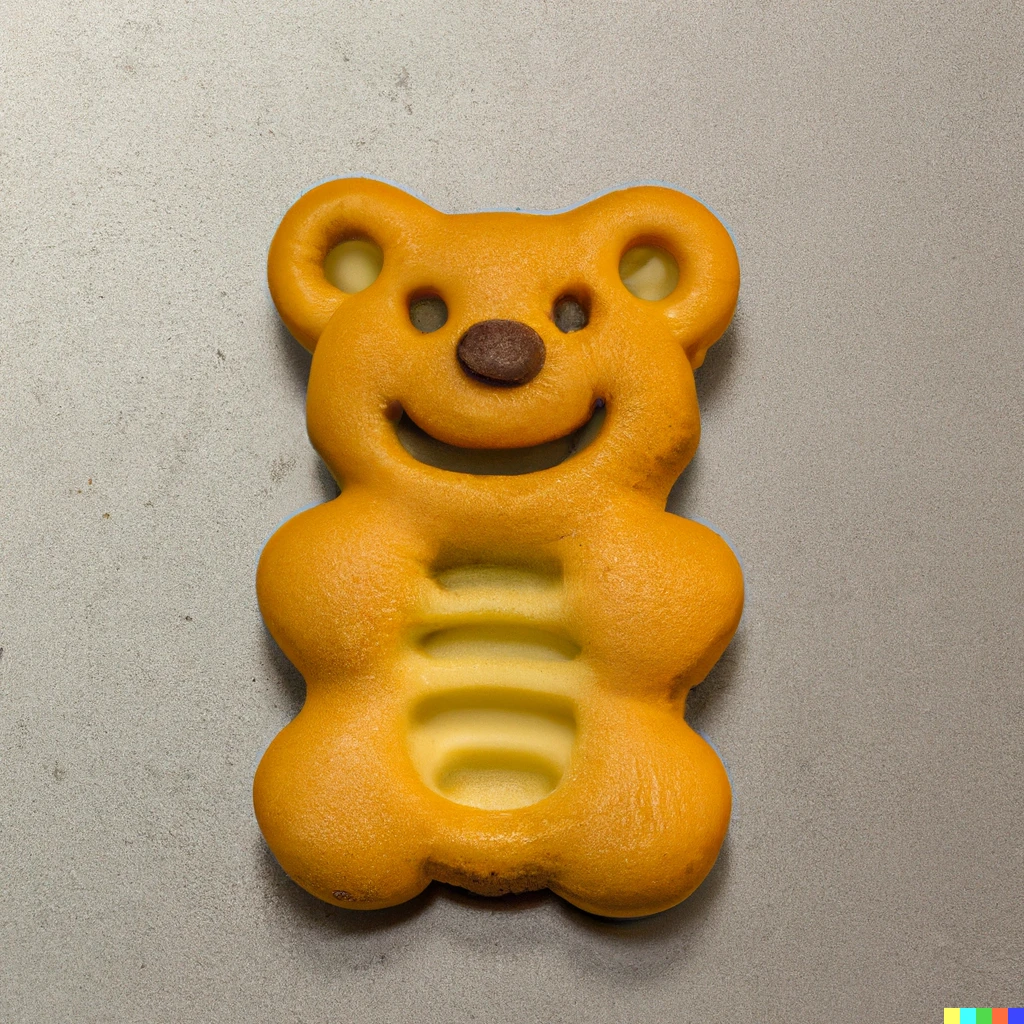 Prompt: "Cookie shaped like a bear"