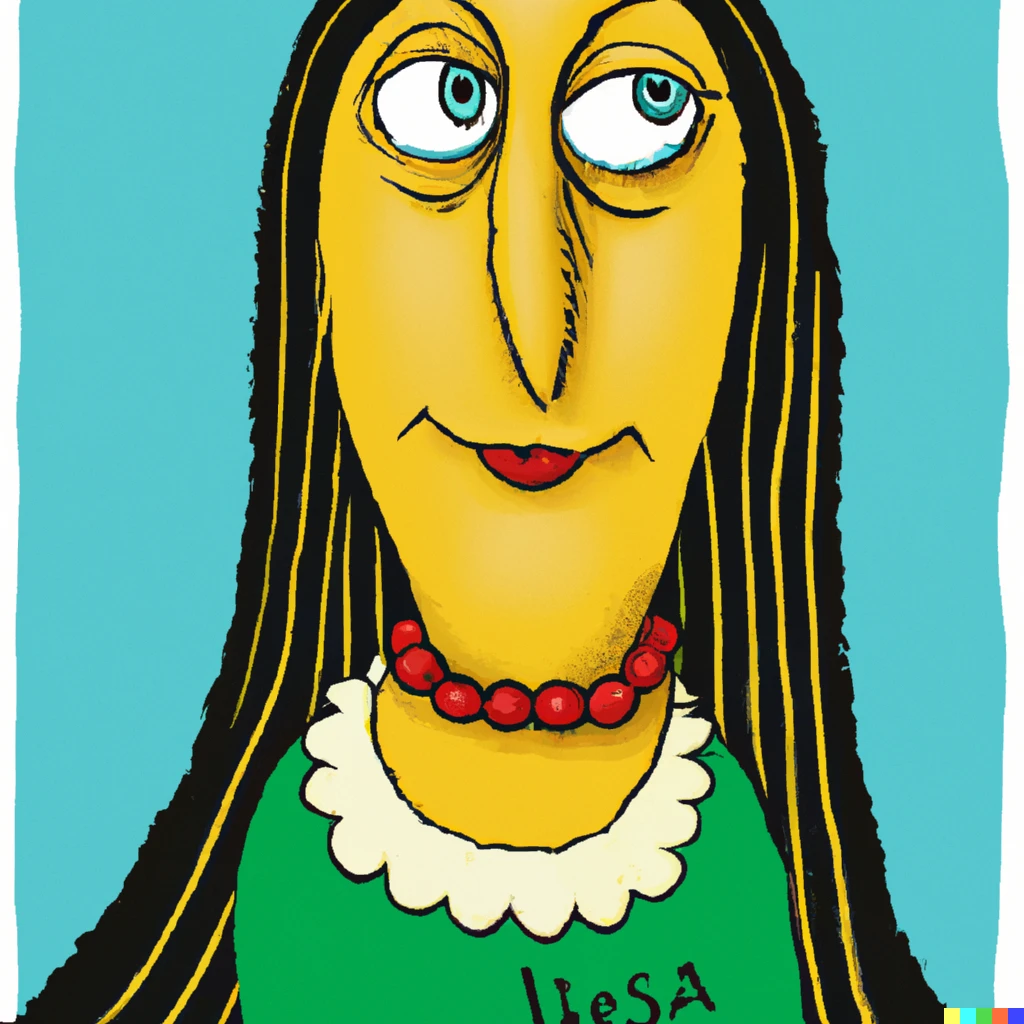 Prompt: Mona Lisa in the style of Dr. Suess