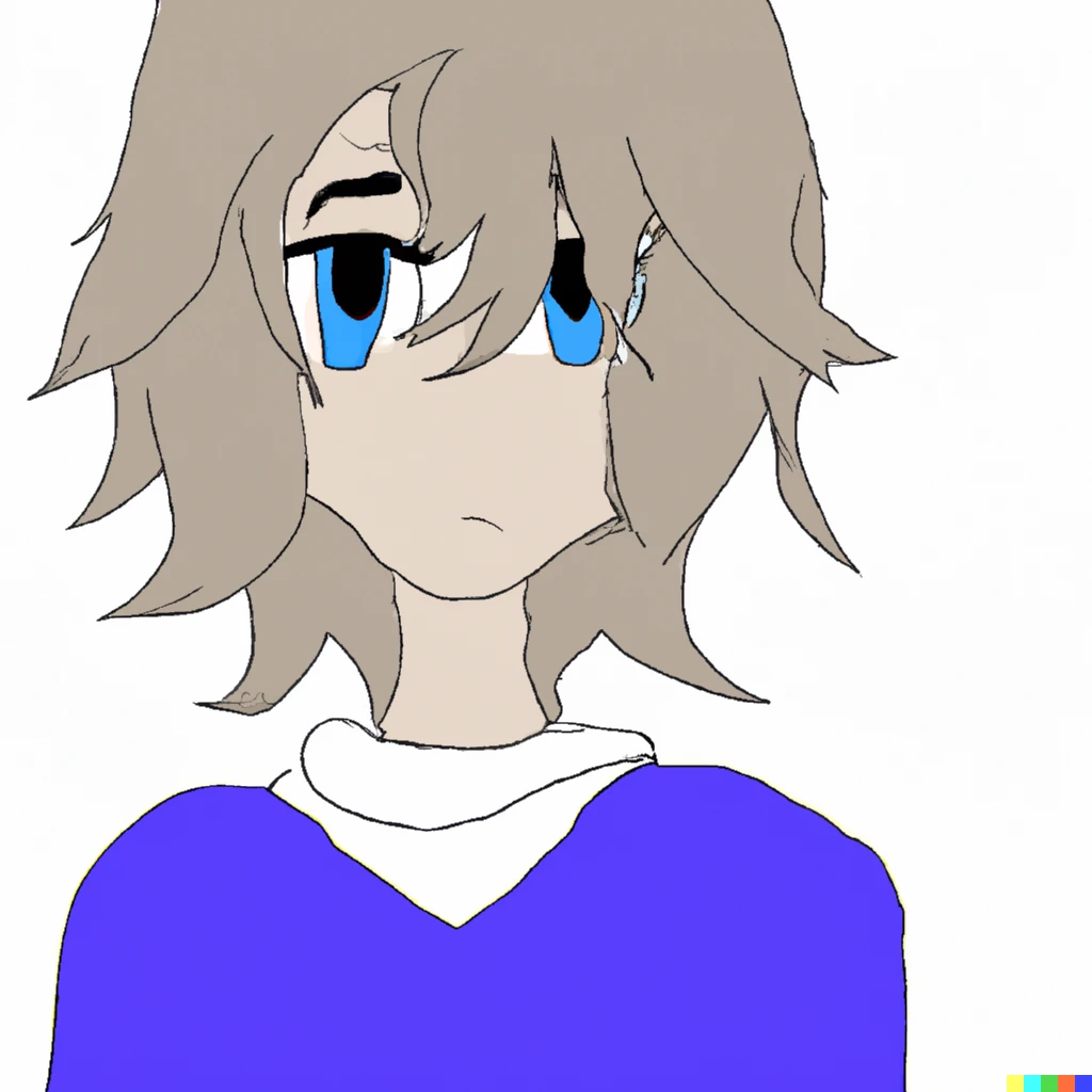 Prompt: low-quality amateur original anime character made in MS Paint 95. badly proportioned, oversized eyes, crooked outlines