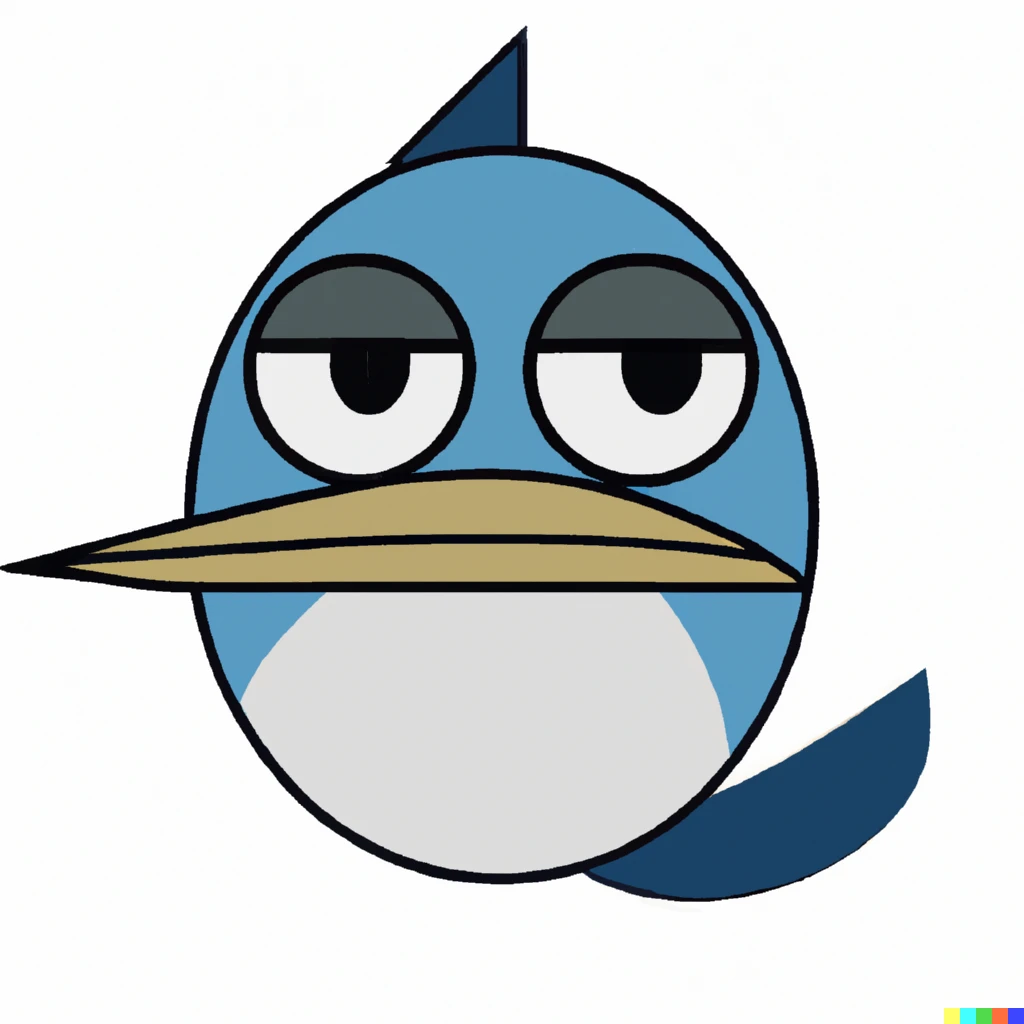 Prompt: Mordecai from regular show as an emoji