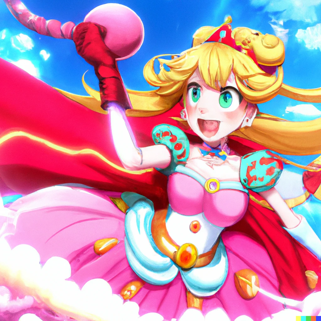 Prompt: Anime Key Visual of Super Princess Peach, official media