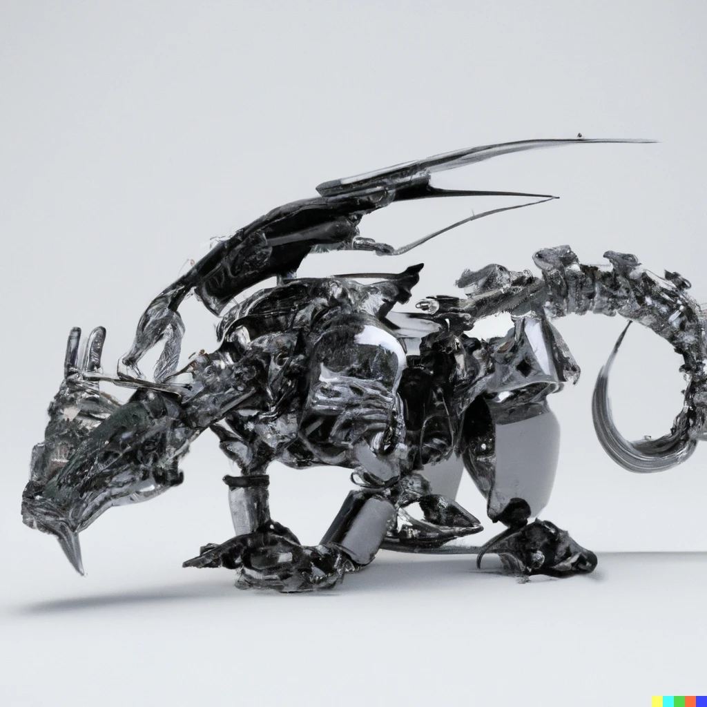 Prompt: robotic dragon render