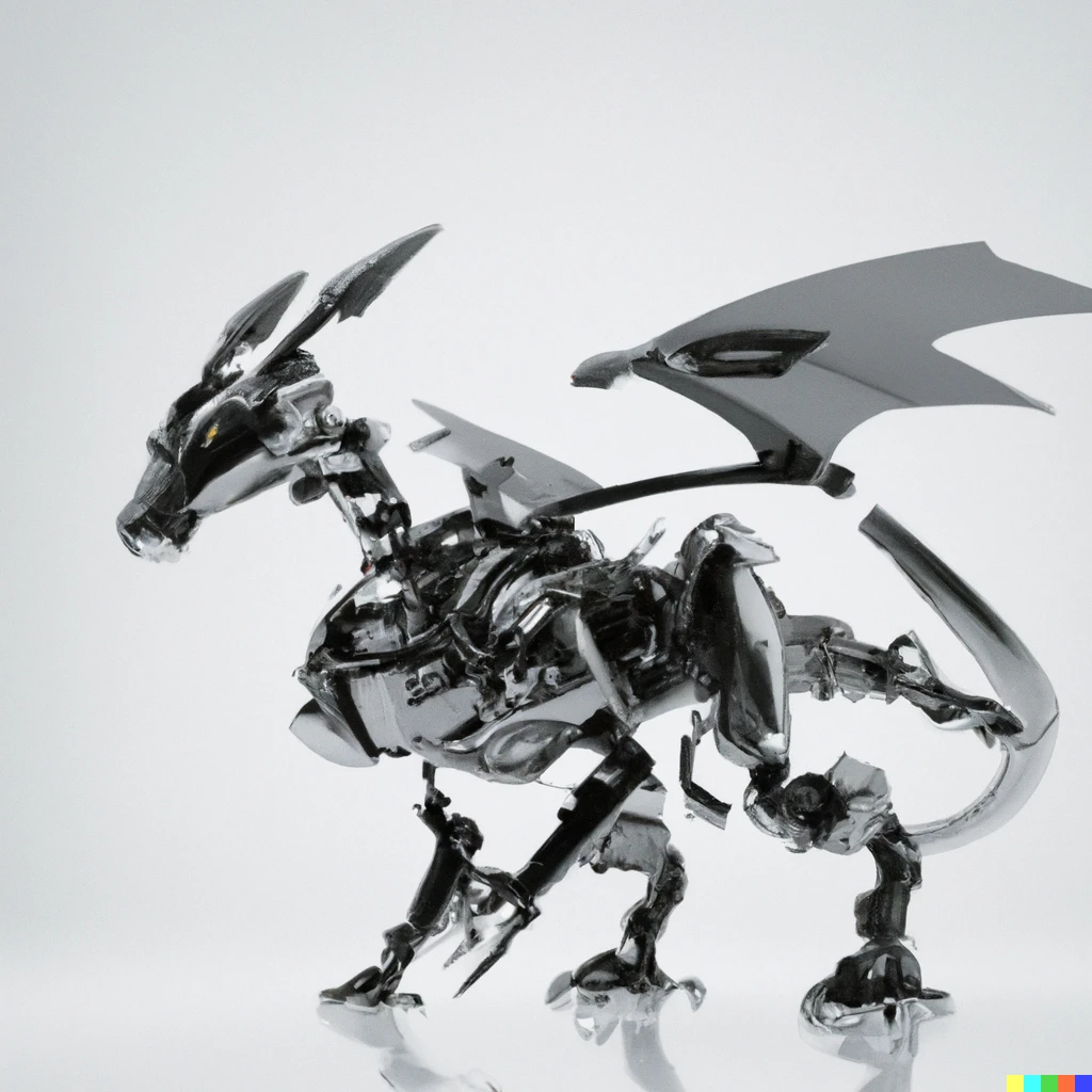 Prompt: robotic dragon render