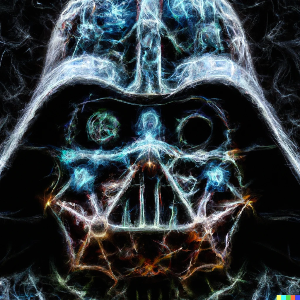 Prompt: Darth Vader as a fractal, digital art, extremely detailed