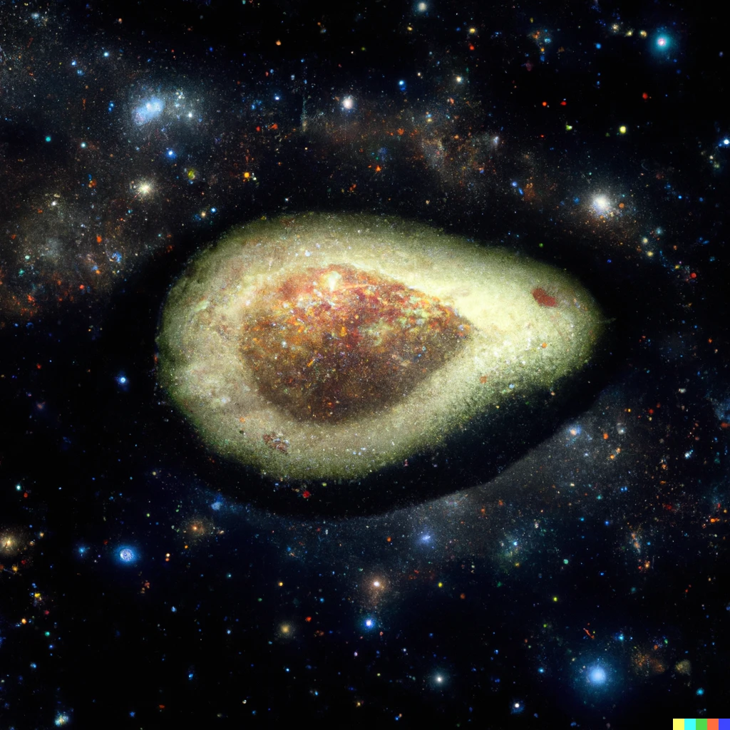 Prompt: Nebula in the shape of an avocado, photo by Hubble