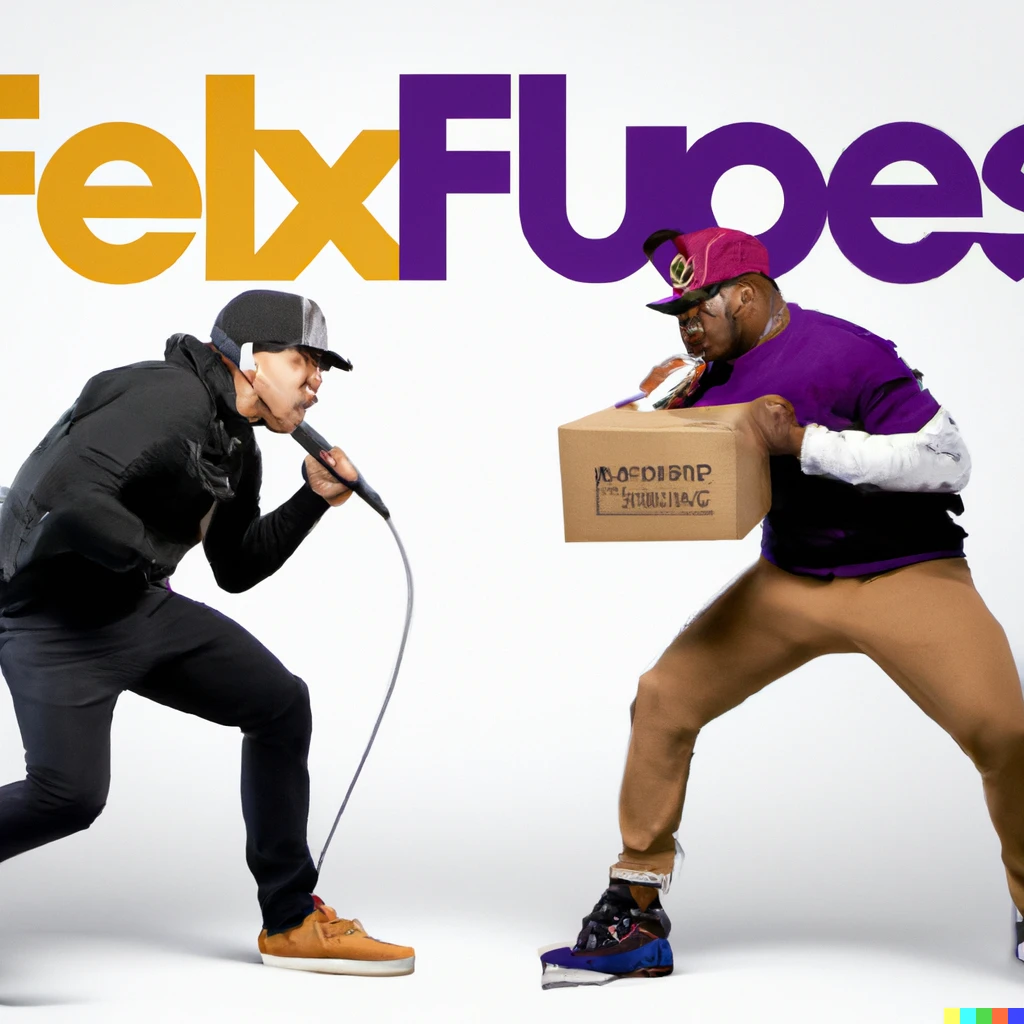 Prompt: FedEx vs UPS rap battle