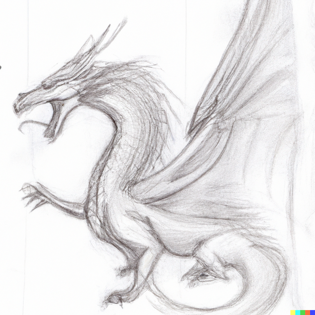 DALL·E 2 | Pencil sketch of the ideal dragon - The benchmark for pure ...