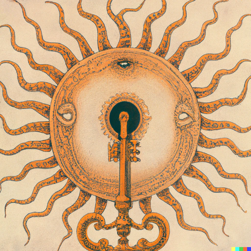 Prompt: Yog-Sothoth who is the gate and is the key, religious art