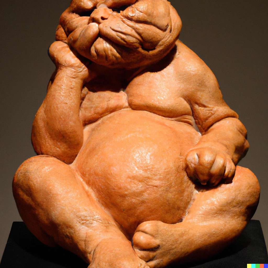 Prompt: Garfield as a Rodin sculpture
