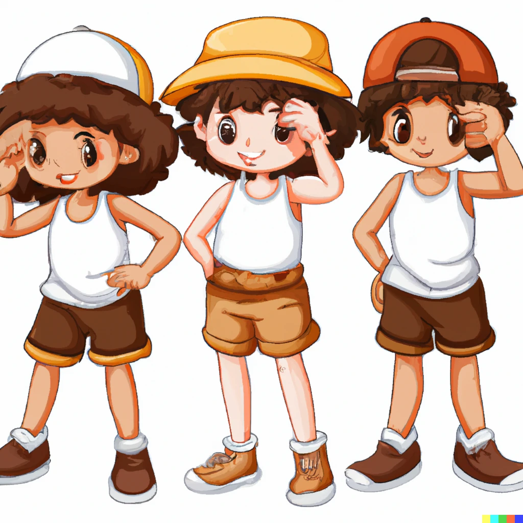 90s kids wearing bucket hats and and white tank tops | DALL·E 2 | OpenArt