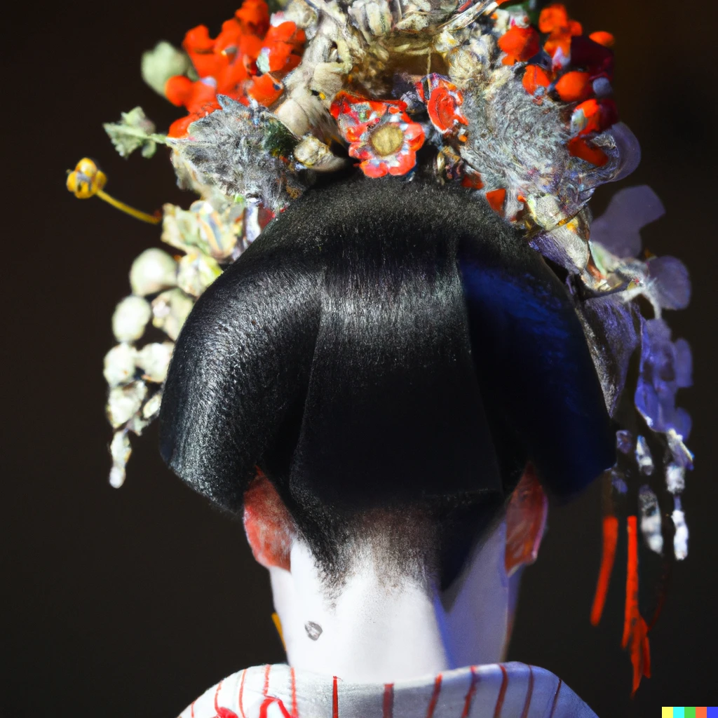 Prompt: maiko takeda's head piece