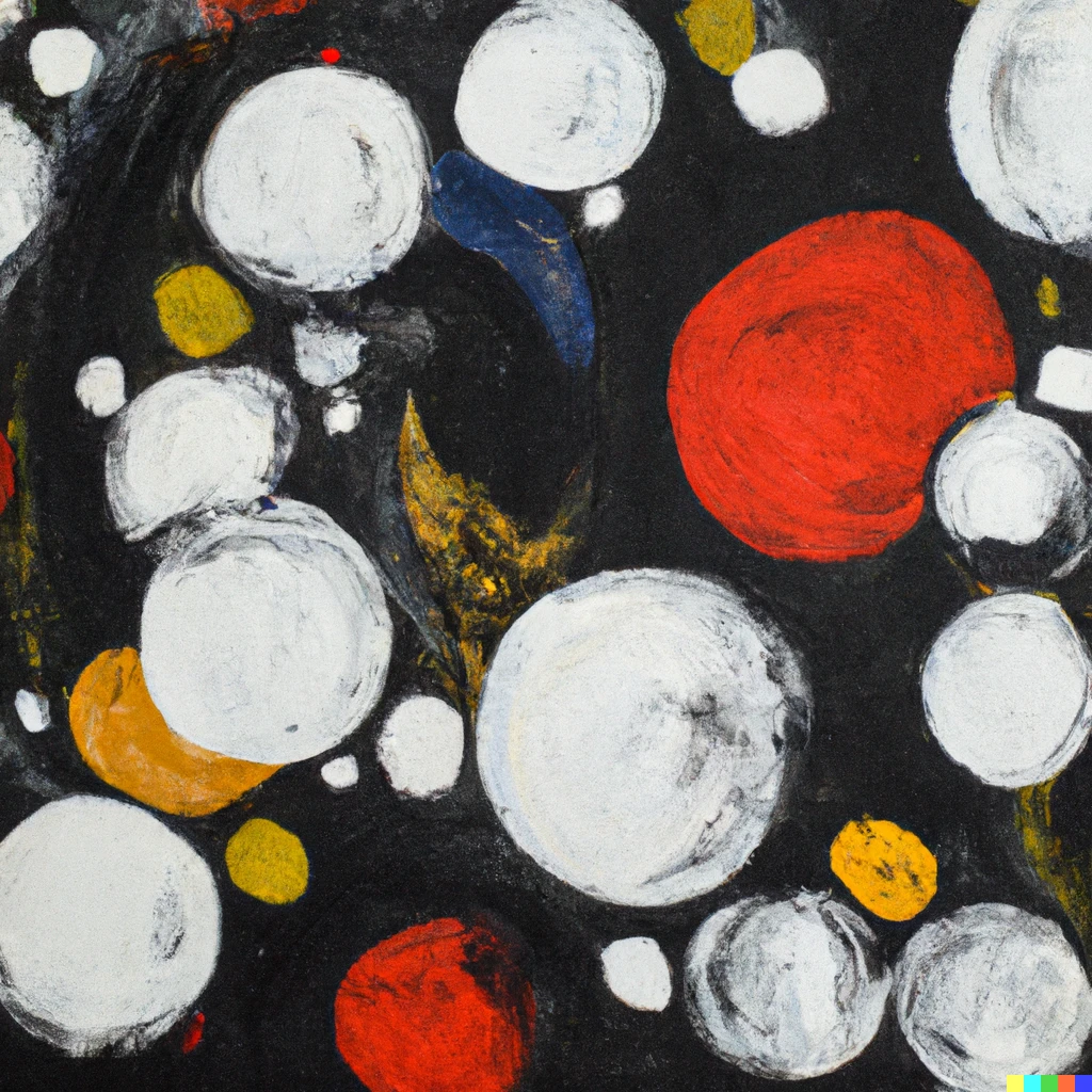 Prompt: An oil impression of abstract circles