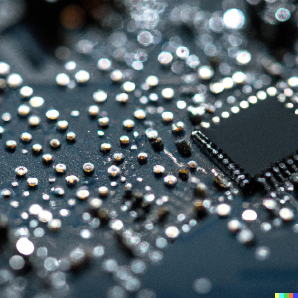 Prompt: Plastic circuit board with quantum processor, macro, pixel art