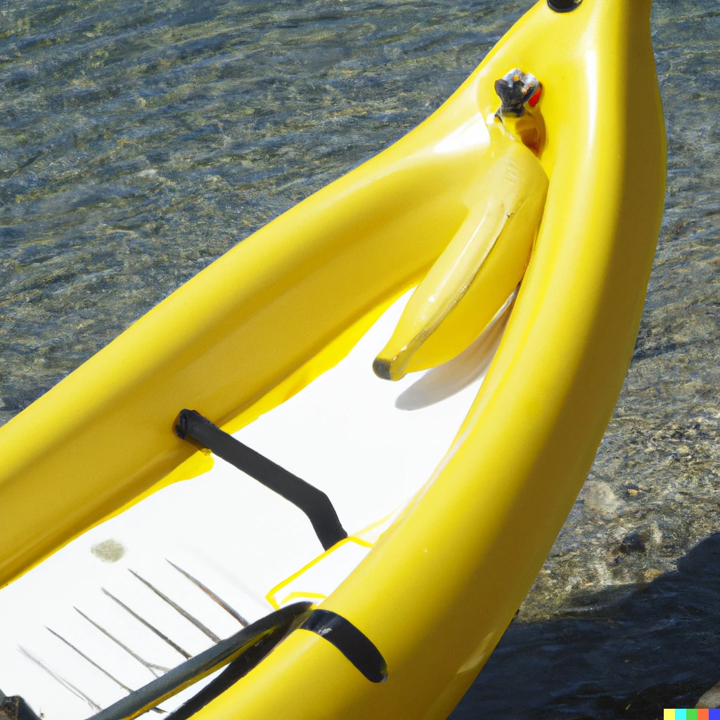 Prompt: a kayak in the shape of a banana