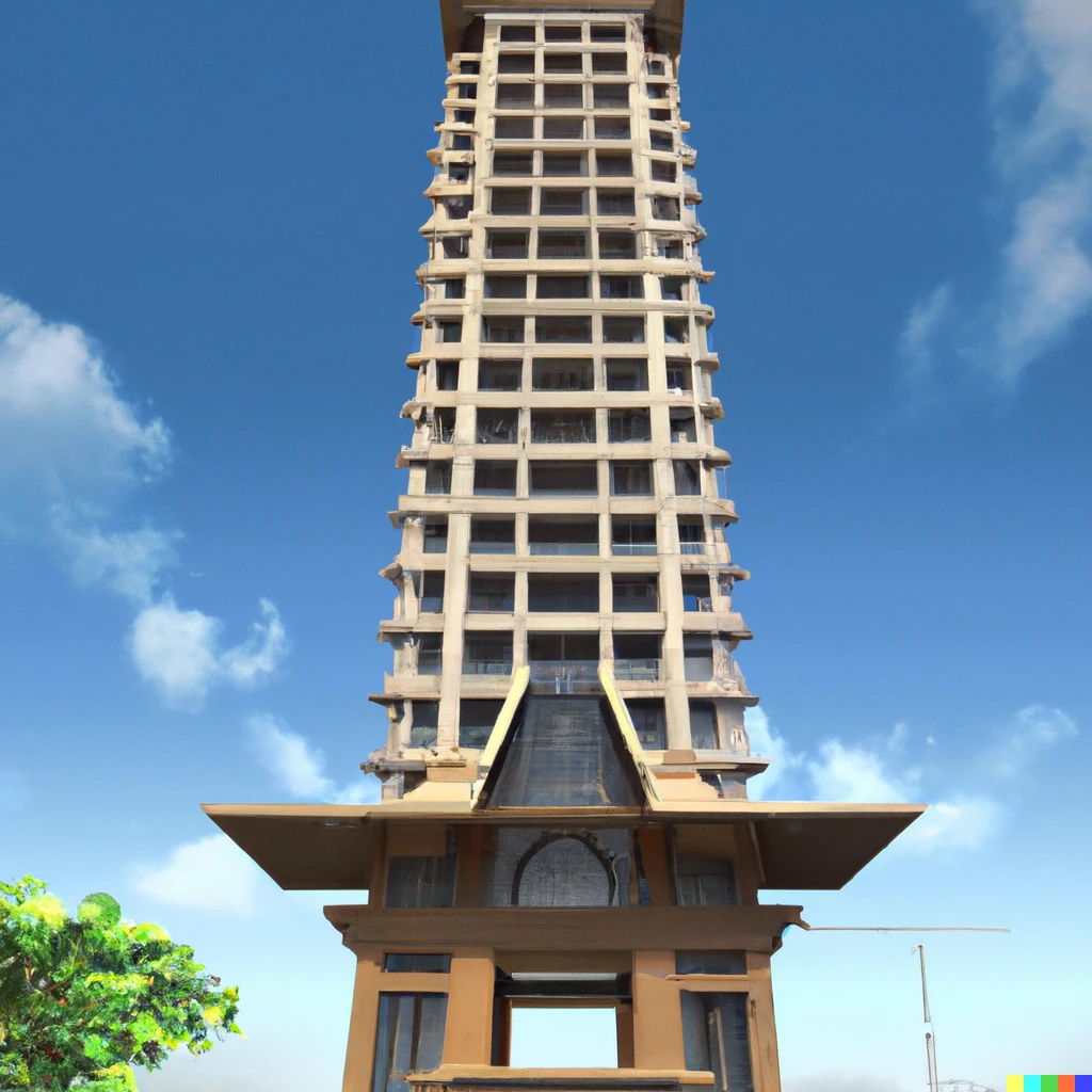 Prompt: 3d render of a supertall skyscraper in the style of traditional Philippine architecture
