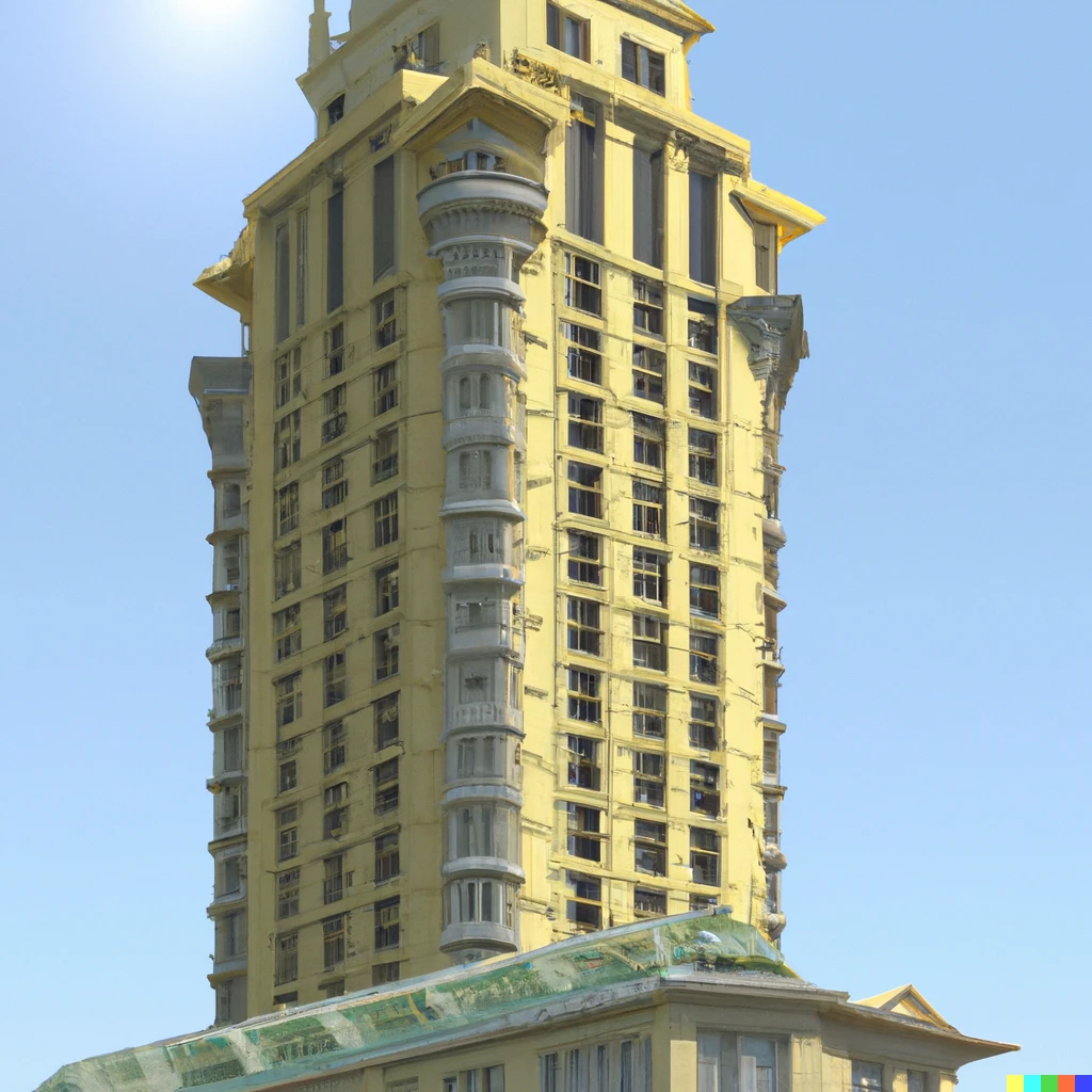 Prompt: 3d render of a supertall skyscraper in the style of colonial Philippine architecture