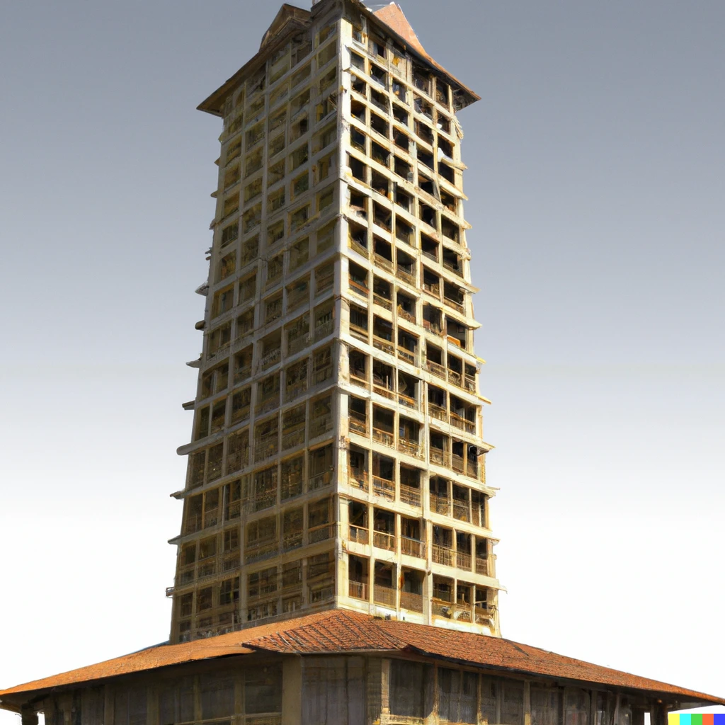 Prompt: 3d render of a supertall skyscraper in the style of traditional Philippine architecture
