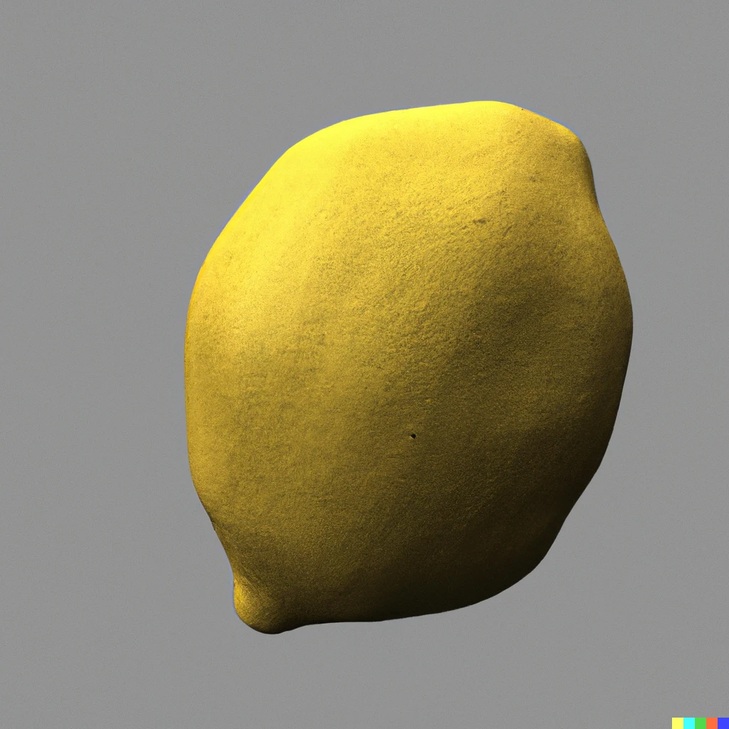 Prompt: Brutalist lemon, 3d render, 4k, HD