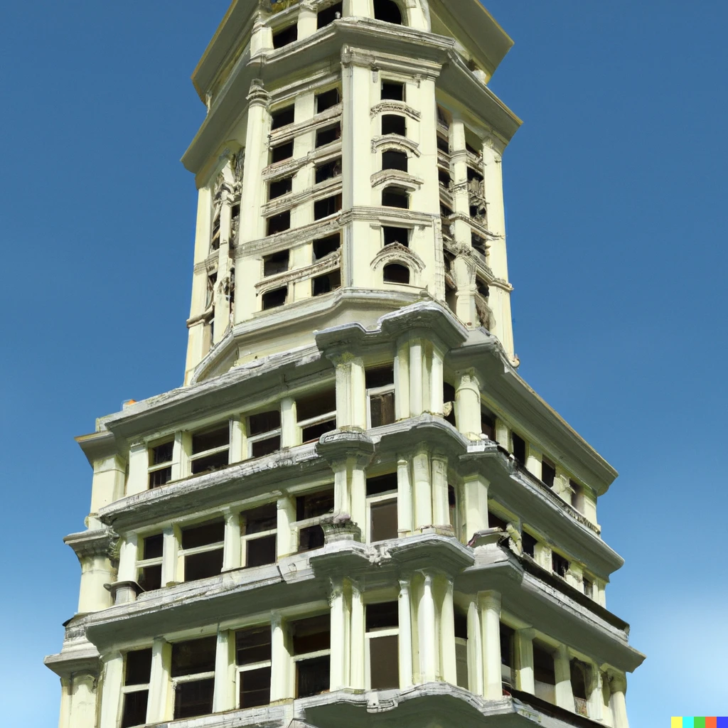 Prompt: 3d render of a supertall skyscraper in the style of colonial Philippine architecture
