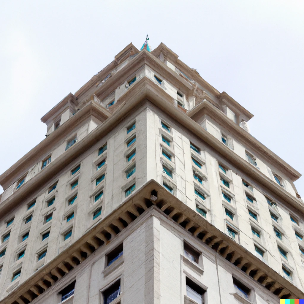 Prompt: A megatall skyscraper in the style of colonial Philippine architecture