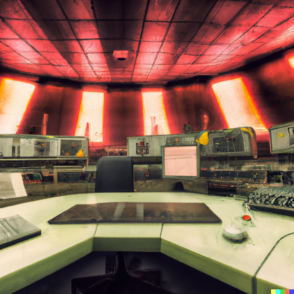 Prompt: The control room of a nuclear plant, concept shot by Davison Carvalho