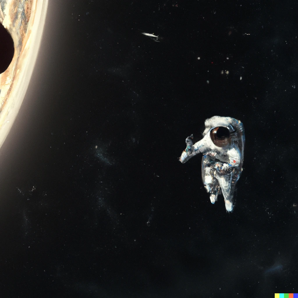 Prompt: cccp astronaut in a space expedition near to a black hole, insanely detailed, cinematic, hyper realistic