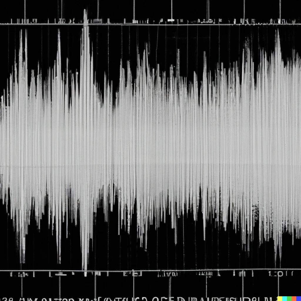 Prompt: screenshot of a grayscale spectrogram of a human voice