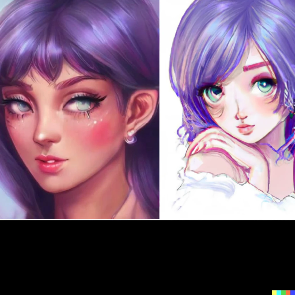 Prompt: The character on the left in anime style on the right