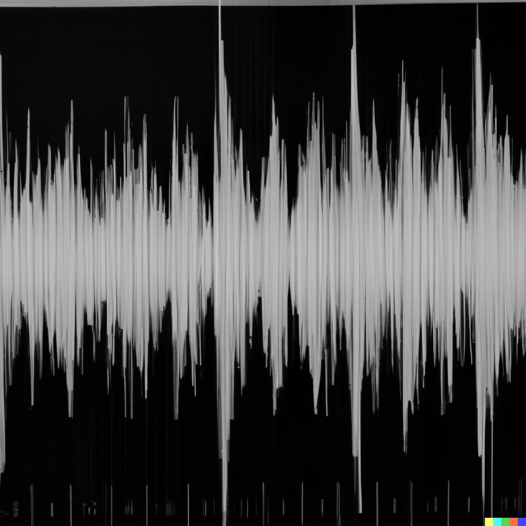 Prompt: screenshot of a grayscale spectrogram of a human voice