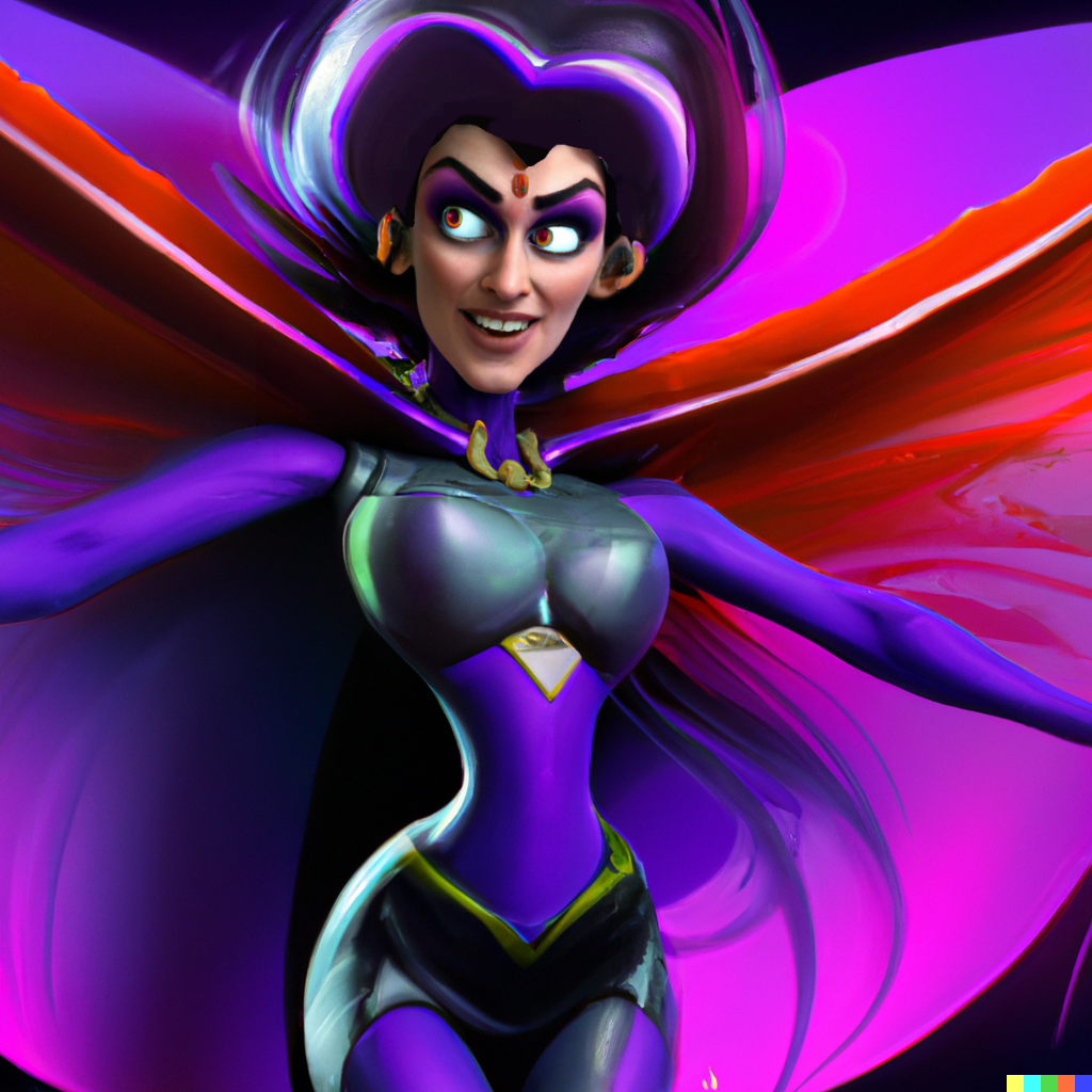 Devonnte × Dall·e 2 Pixar Movie Still Full Length Portrait Super Villainess Awe Inspiring 3867