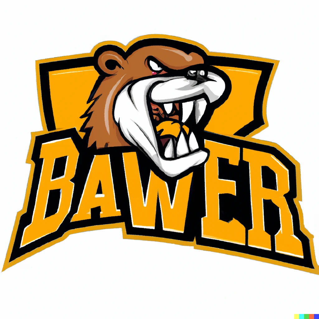 Prompt: An NFL sports team logo of a yellow colored angry beaver